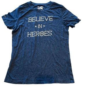 Under Armour Heat Gear Believe in Hero's Navy Blue Tee Medium